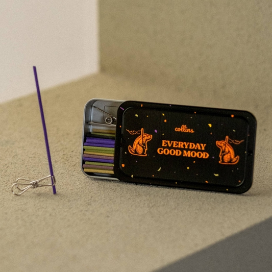 韓國 collins 鐵盒線香綜合款 果園土壤+花草靜謐+澄淨果香+清新海洋+木質檀香 70支入