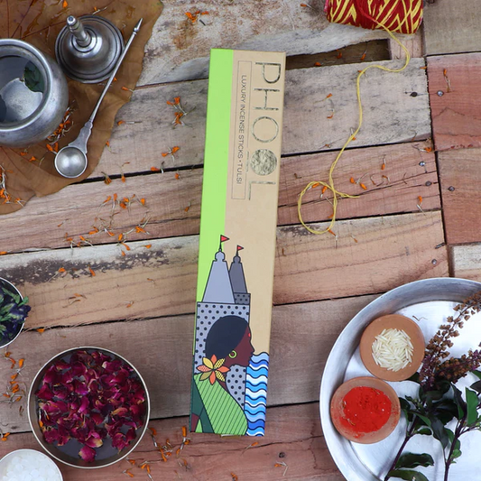 印度 PHOOL 聖羅勒 Tulsi 環保有機天然線香 40支入