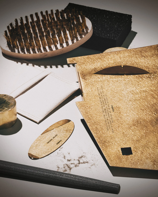 泰國 copenn. 手工刷紋黃銅線香托盤