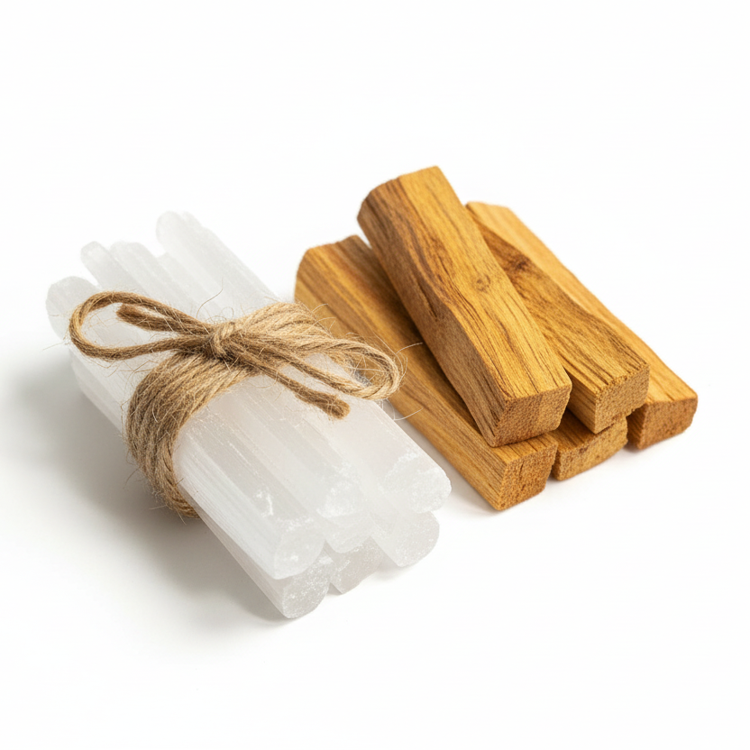 空間淨化儀式套組|秘魯聖木 × 透石膏棒