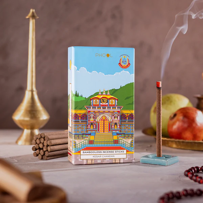 印度 PHOOL 無竹芯系列 巴德里納特神廟 Badrinath Temple 藏紅花檀香 線香 27支入