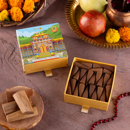 印度 PHOOL 神廟系列 巴德里納特：番紅花檀香 Badrinath Kesar Chandan 40顆入