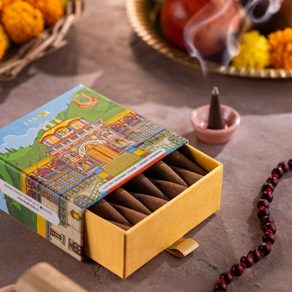 印度 PHOOL 神廟系列 巴德里納特：番紅花檀香 Badrinath Kesar Chandan 40顆入