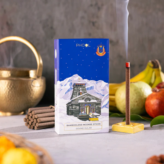 印度 PHOOL 無竹芯系列 凱達爾納特神廟 Kedarnath 守護玫瑰 線香 27支入