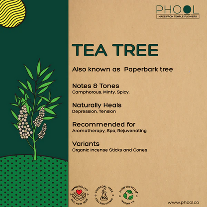 印度 PHOOL 茶樹 Tea Tree 環保有機天然線香 40支入