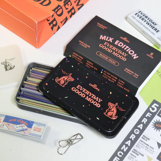 韓國 collins 鐵盒線香綜合款 果園土壤+花草靜謐+澄淨果香+清新海洋+木質檀香 70支入