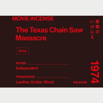日本 AGNI 電影線香 The Texas Chain Saw Massacre《德州電鋸殺人狂》