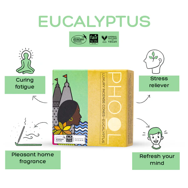 印度 PHOOL 尤加利 Eucalyptus 環保有機天然香錐 40顆入