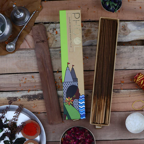 印度 PHOOL 聖羅勒 Tulsi 環保有機天然線香 40支入