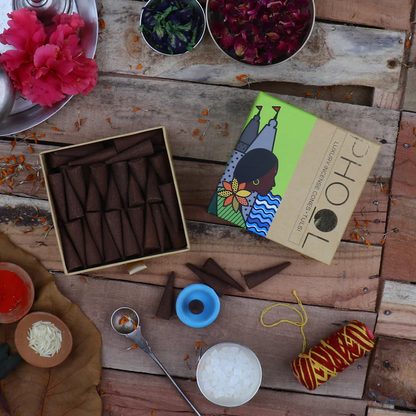 印度 PHOOL 聖羅勒 Tulsi 環保有機天然香椎 40顆入