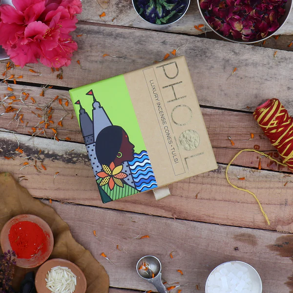 印度 PHOOL 聖羅勒 Tulsi 環保有機天然香椎 40顆入