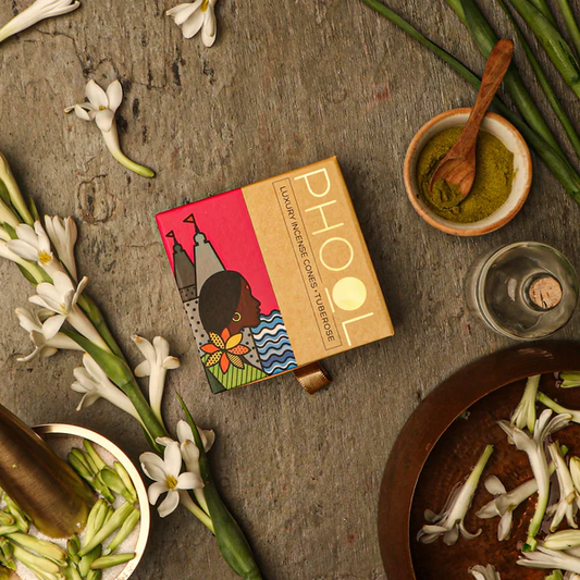 印度 PHOOL 晚香玉 Tuberose 環保有機天然香錐 40顆入