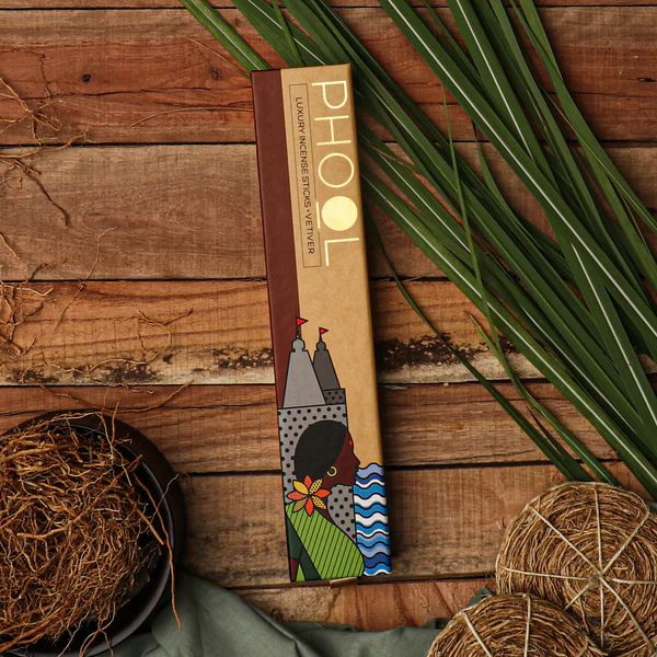 印度 PHOOL 岩蘭草 Vetiver 環保有機天然線香 40支入