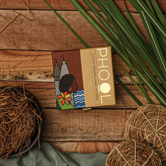 印度 PHOOL 岩蘭草 Vetiver 環保有機天然香錐 40顆入