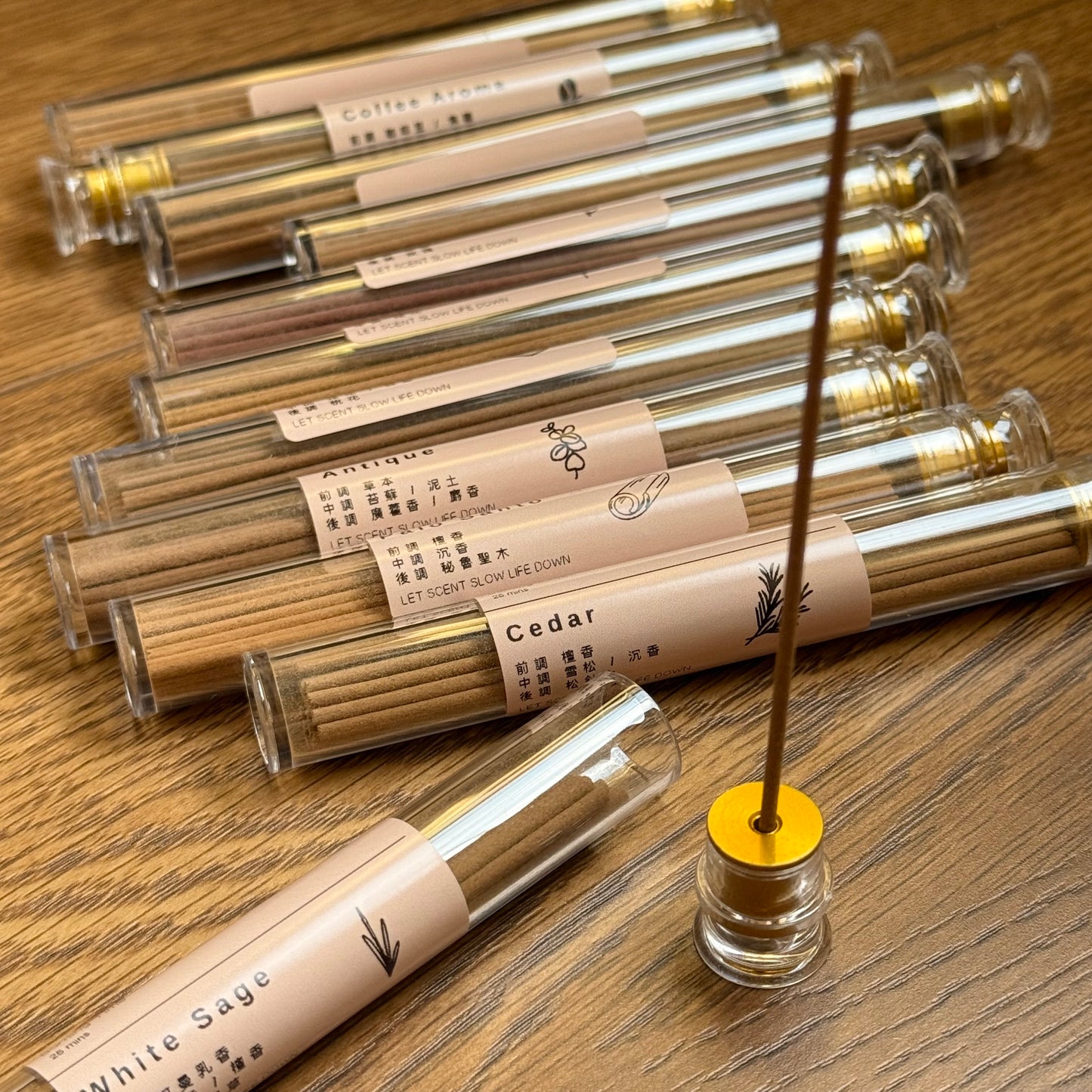 台灣 Incense Seven 香柒 純天然草本系列線香 秘魯聖木、鼠尾草、雪松、森林、花草香調 每盒約 20-25支入