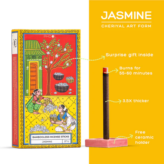印度 PHOOL 無竹芯系列 茉莉 Jasmine 線香 27支入