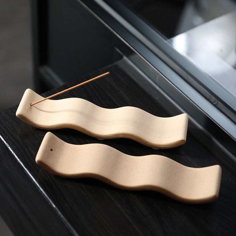 陶瓷線香插座 簡約波浪