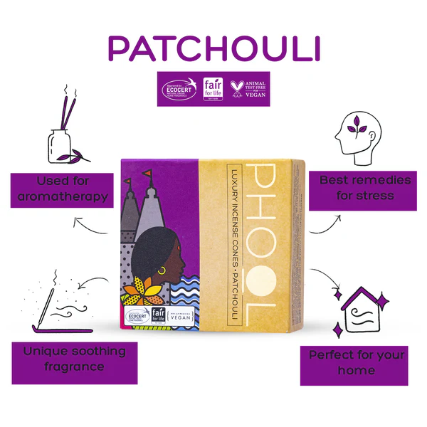 印度 PHOOL 廣藿香 Patchouli 環保有機天然香錐 40顆入