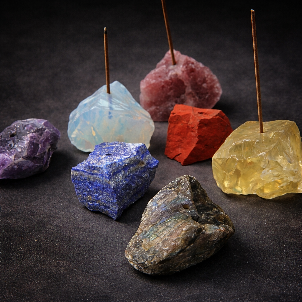 天然水晶原礦 線香插